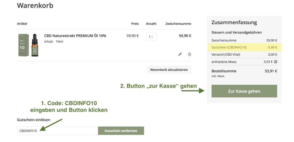 CBD-Vital-Gutschein Anwendung